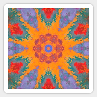 Psychedelic Hippie Orange Purple and Red Sticker